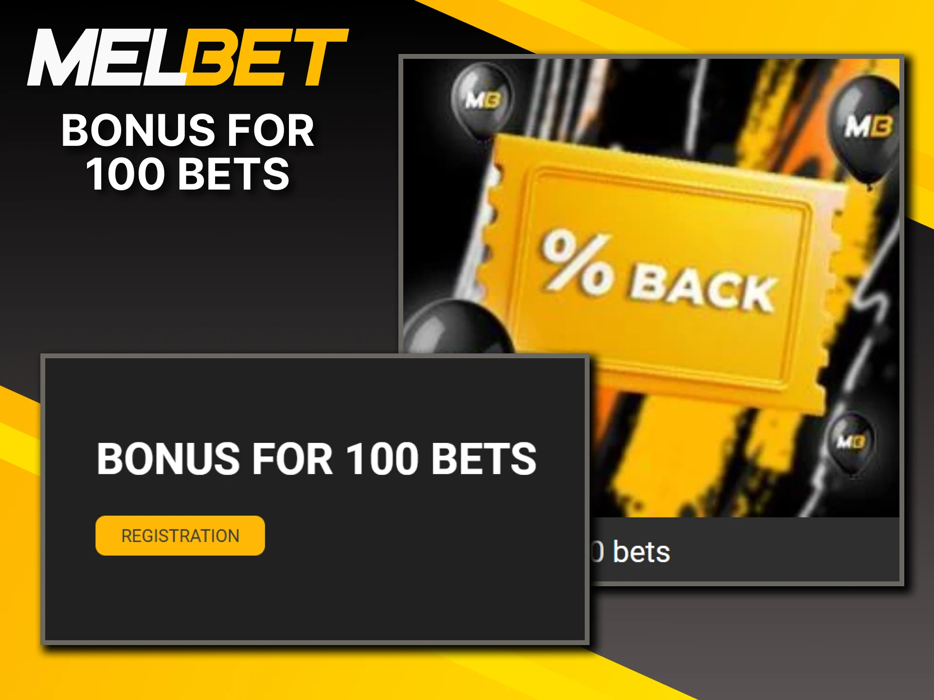 Get a bonus for 100 bets from Melbet.