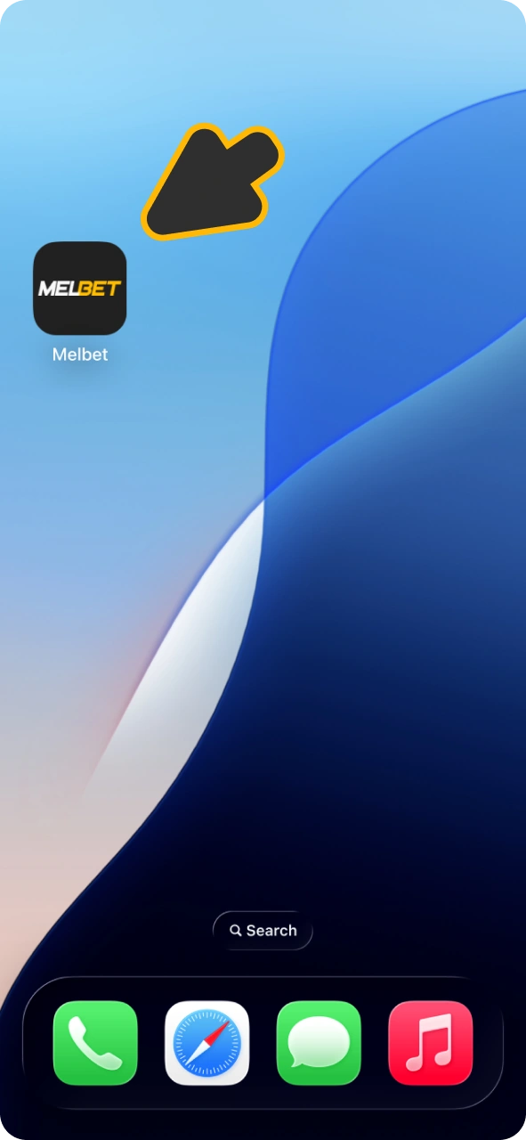 Open Melbet iOS app to start betting.