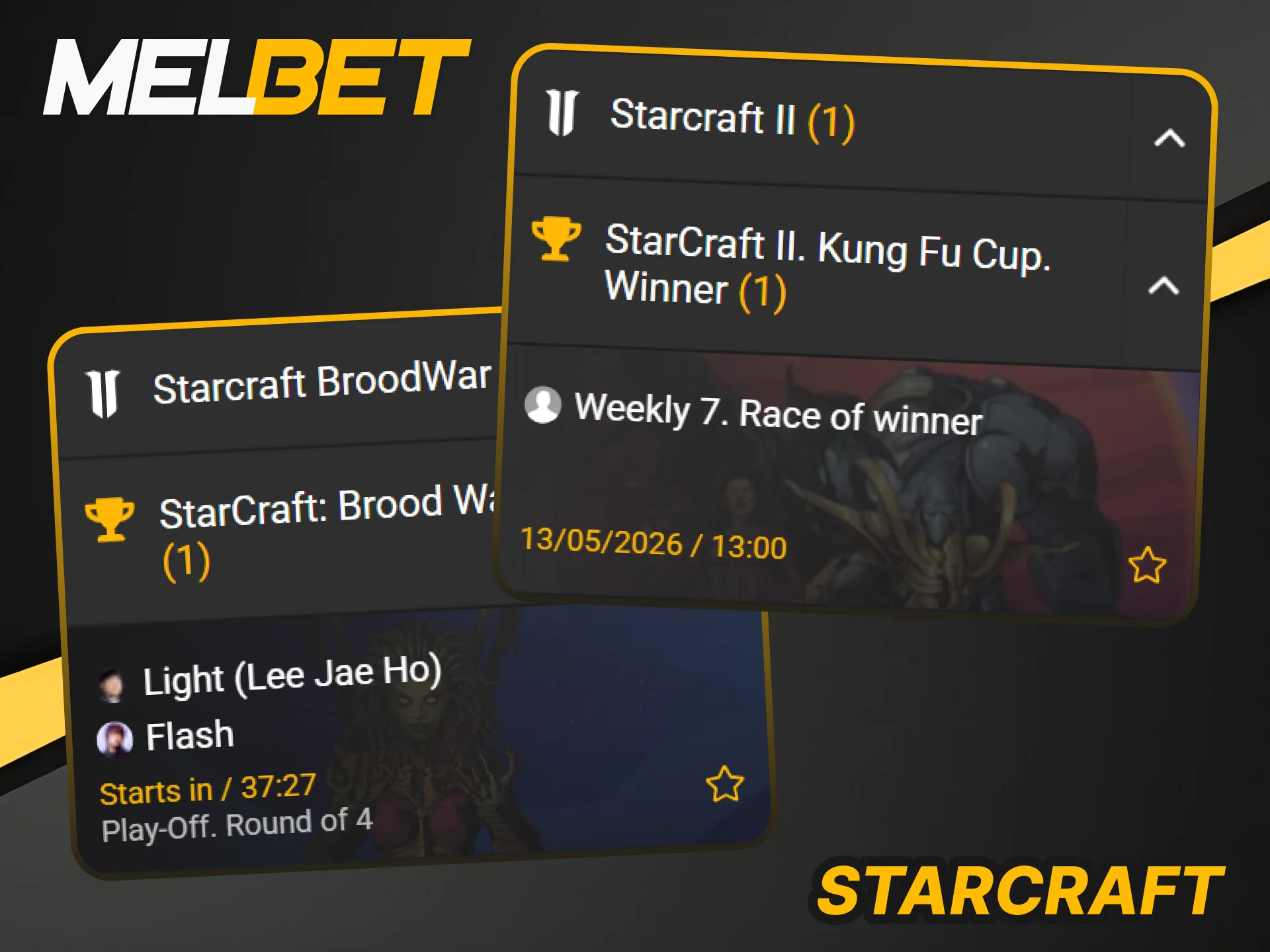 Experience professional StarCraft 2 betting with the Melbet official site.