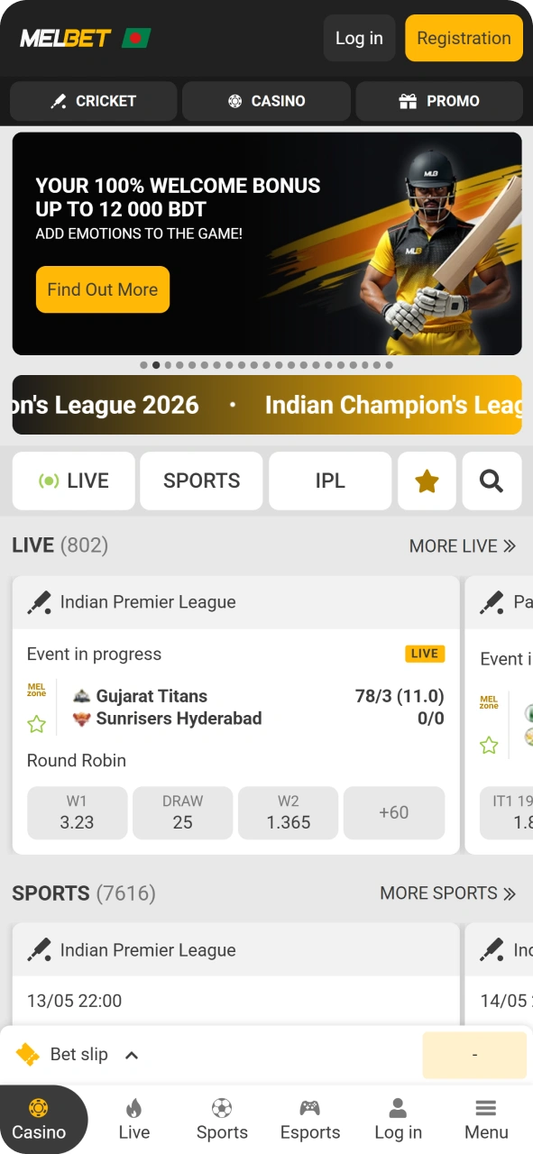Visit Melbet main page for latest news and top sports.