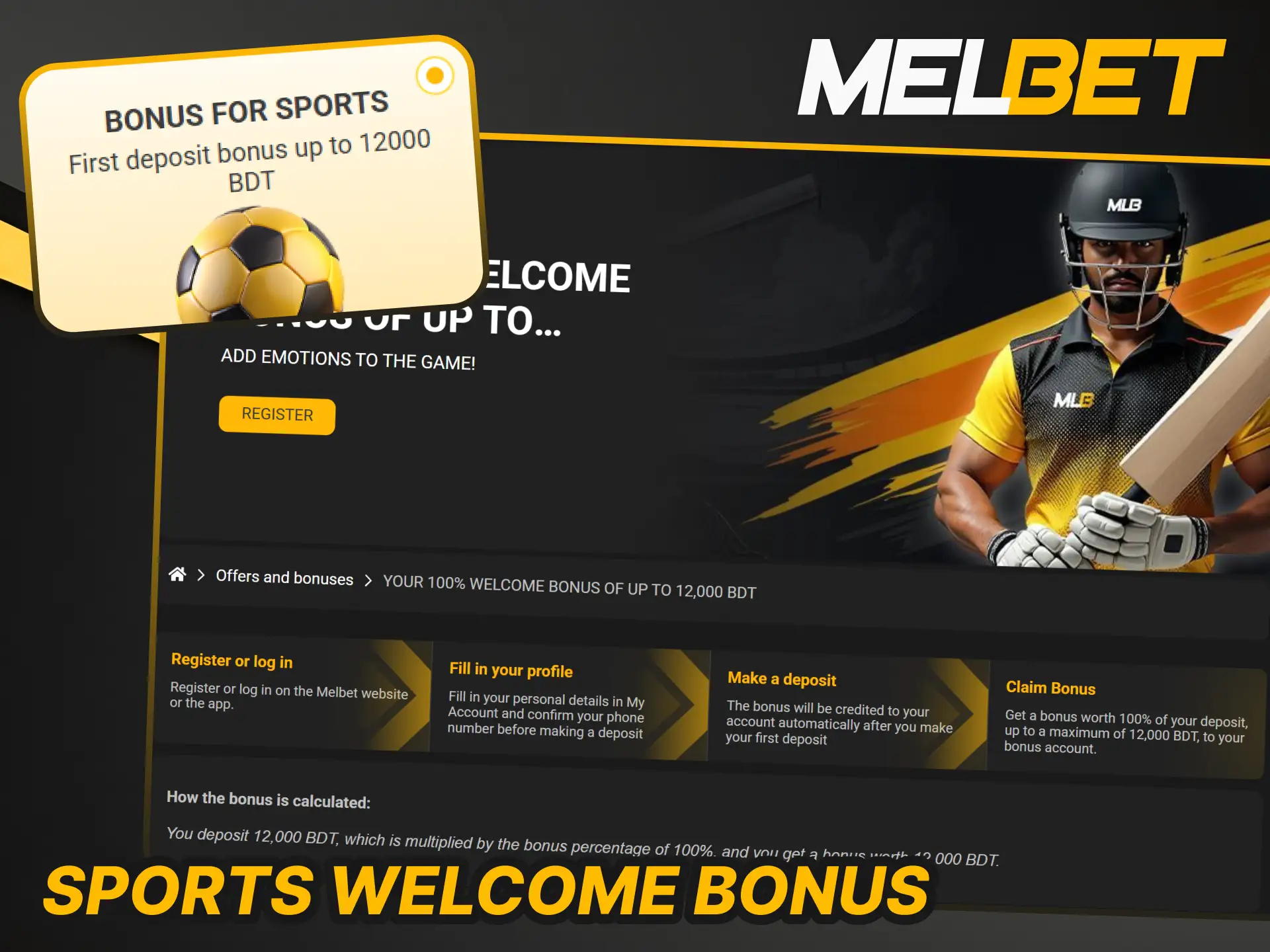 Claim a 200% Sports Welcome Bonus and start betting at Melbet.